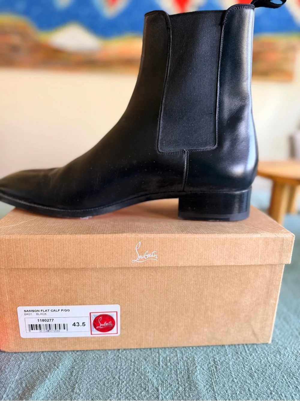 Christian Louboutin Black Leather Chukka Chelsea Boot